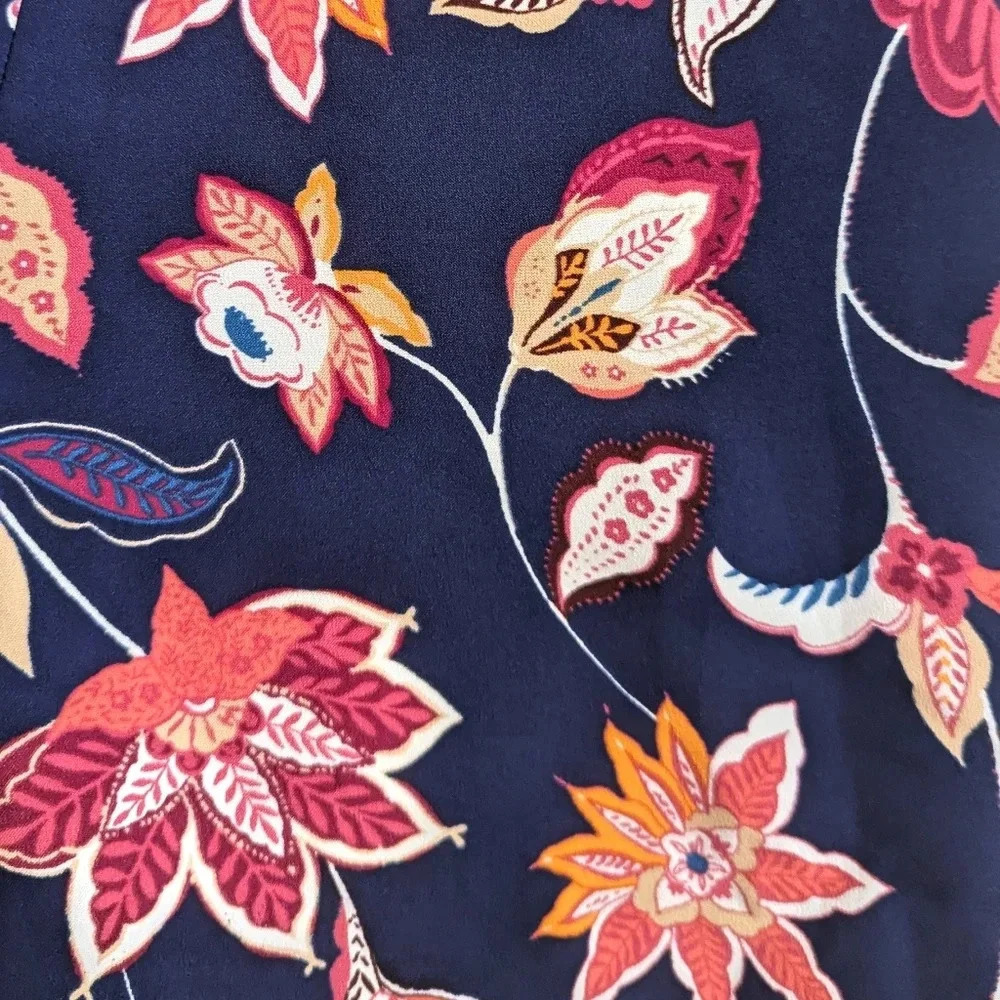LOFT Outlet Floral Mid-Rise Shorts Blue & Pink Flowy Summer Shorts - Picture 6 of 6